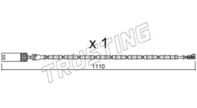 Styk ostrzegawczy, zużycie okładzin hamulcowych TRUSTING SU.303