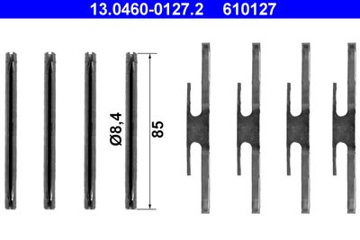 Комплектующие, колодки дискового тормоза ATE 13.0460-0127.2 для OPEL CORSA