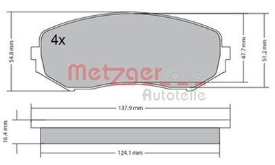 METZGER 1170357 Тормозные колодки и сигнализаторы  для SUZUKI GRAND VITARA (Сузуки Гранд витара)