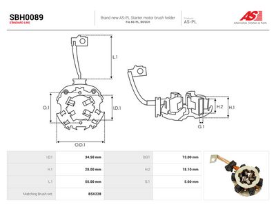 AS-PL - Držiak, uhlíkový zberač MERCEDES-BENZ , SBH0089