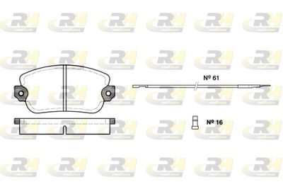 Комплект тормозных колодок, дисковый тормоз ROADHOUSE 2024.02 для LANCIA TREVI