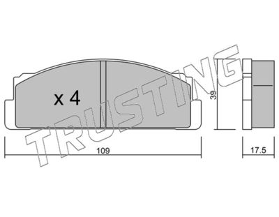 Комплект тормозных колодок, дисковый тормоз TRUSTING 001.0 для FIAT 128