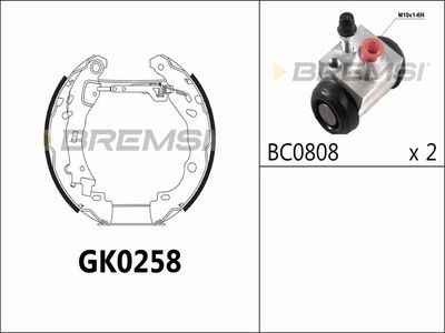 Комплект тормозных колодок BREMSI GK0258 для LANCIA YPSILON