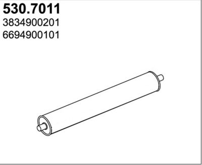 Средний / конечный глушитель ОГ ASSO 530.7011 для MERCEDES-BENZ T2/LN1