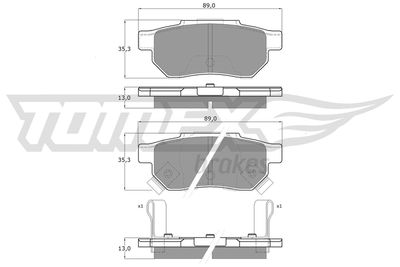Sada brzdových destiček, kotoučová brzda TOMEX Brakes TX 15-32