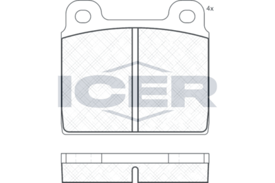 комплект спирачно феродо, дискови спирачки ICER 180020