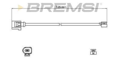Сигнализатор, износ тормозных колодок BREMSI WI0817 для PORSCHE CAYENNE