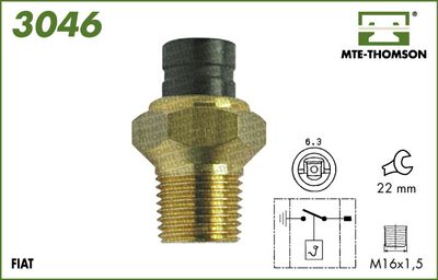 MTE-THOMSON 3046 Датчик температури охолоджуючої рідини для FIAT (Фиат)