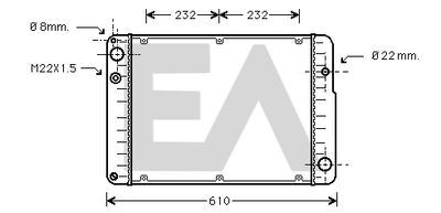 EACLIMA 31R58006 Радиатор охлаждения двигателя  для PORSCHE  (Порш 968)