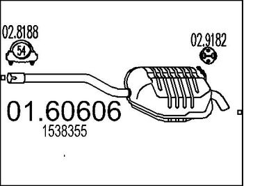 Глушитель выхлопных газов конечный MTS 01.60606 для FORD S-MAX