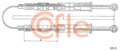Тросик, cтояночный тормоз COFLE 92.321.5 для FIAT PANDA