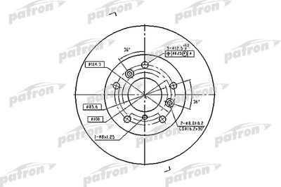 Тормозной диск PATRON PBD2571 для CHERY TIGGO