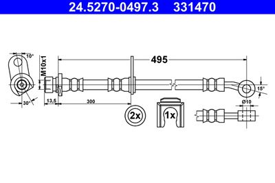 Тормозной шланг ATE 24.5270-0497.3 для HONDA ACCORD