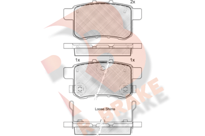Комплект тормозных колодок, дисковый тормоз R BRAKE RB1907 для ACURA TSX