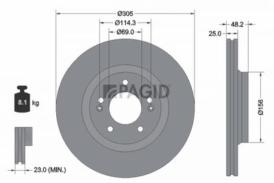 спирачен диск PAGID 56332NC