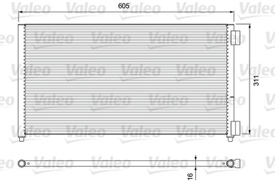 VALEO 818017 Радиатор кондиционера  для FIAT DOBLO (Фиат Добло)