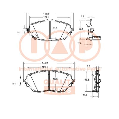 Комплект тормозных колодок, дисковый тормоз IAP QUALITY PARTS 704-17240 для TOYOTA C-HR