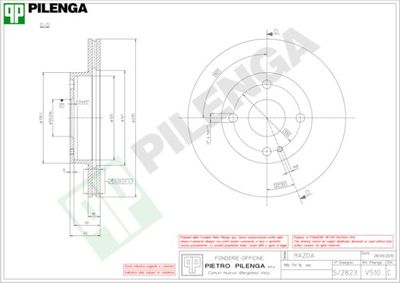 PILENGA V510 Тормозные диски  для MAZDA 323 C IV (BG) 1.3 16V