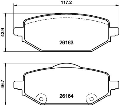 комплект спирачно феродо, дискови спирачки MINTEX MDB4574MX