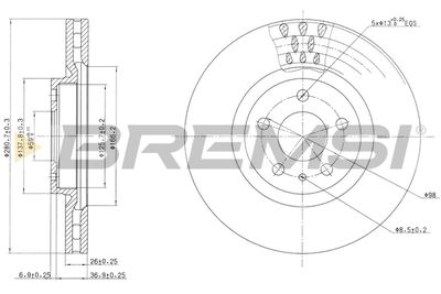 BREMSI CD6474V Тормозные диски  для LANCIA LYBRA (839_) 2.4 20V (839.CXM1A)