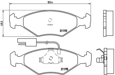 Комплект тормозных колодок, дисковый тормоз BREMBO P 23 039 для FIAT ELBA