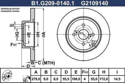 спирачен диск GALFER B1.G209-0140.1