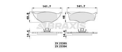 Комплект тормозных колодок, дисковый тормоз BRAXIS AA0326 для VW LUPO