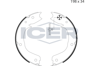 Zestaw szczęk hamulcowych, hamulec postojowy ICER 79PB4035 C