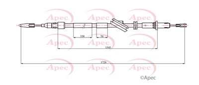 Cable Pull, parking brake APEC CAB1748