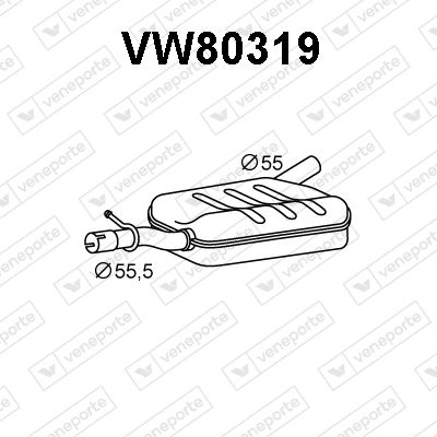 Предглушитель выхлопных газов VENEPORTE VW80319 для AUDI Q3