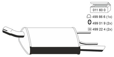 ERNST 011006 Глушитель выхлопных газов  для OPEL CORSA B (S93) 1.4 i (F08, F68, M68)