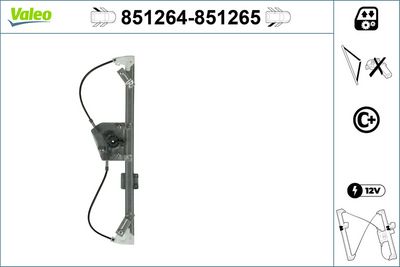 стъклоподемник VALEO 851264