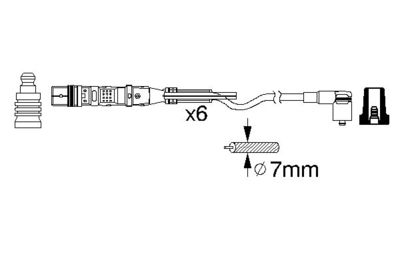 Комплект проводов зажигания BOSCH 0 986 356 348 для VW BORA