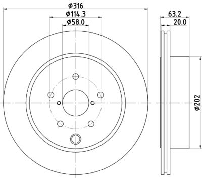 Тормозной диск HELLA 8DD 355 118-451 для SUBARU WRX