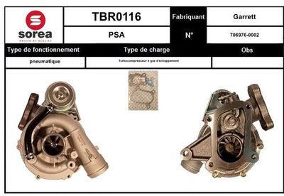 EAI TBR0116 Турбина  для PEUGEOT 306 (Пежо 306)