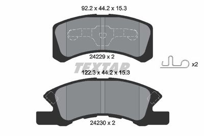 Комплект тормозных колодок, дисковый тормоз TEXTAR 2422901 для DAIHATSU TREVIS