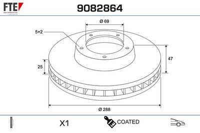 спирачен диск FTE 9082864