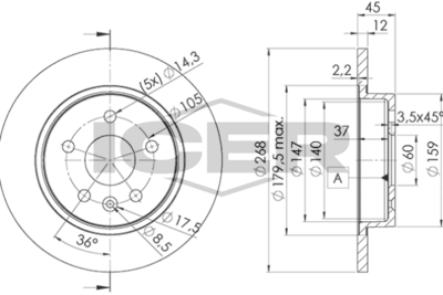 спирачен диск ICER 78BD1560-2