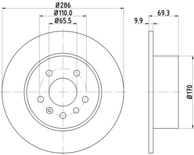 Тормозной диск HELLA 8DD 355 104-701 для CHEVROLET VECTRA