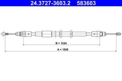 Тросик, cтояночный тормоз ATE 24.3727-3603.2 для OPEL MOVANO