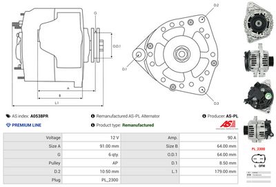 GENERATOR / ALTERNATOR AS-PL A0538PR 4
