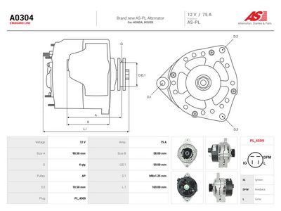 Generator / Alternator AS-PL A0304