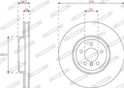 BREMSSCHEIBE FERODO DDF2042LC1 1