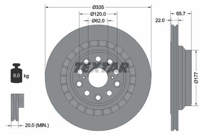 Тормозной диск TEXTAR 92224503 для LEXUS LS