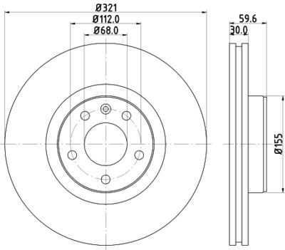Тормозной диск HELLA 8DD 355 128-301 для AUDI A8