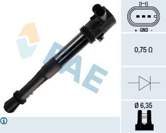 Катушка зажигания FAE 80256 для FIAT STILO