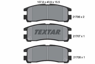 Комплект тормозных колодок, дисковый тормоз TEXTAR 2170602 для DODGE STEALTH