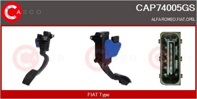 SET PEDALE CONDUCERE CASCO CAP74005GS