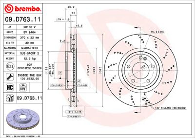 Bromsskiva BREMBO 09.D763.11