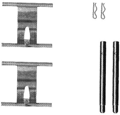 HELLA 8DZ 355 203-191 Скобы тормозных колодок  для PORSCHE BOXSTER (Порш Боxстер)